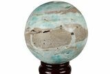Polished Blue Caribbean Calcite Sphere - Pakistan #187706-1